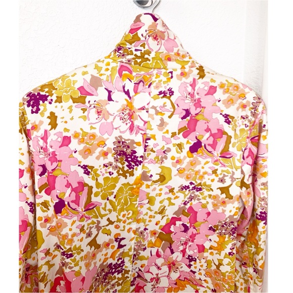 VTG Y2K MARSHALL FIELD’S Floral Trench Coat SZ; Large - Picture 11 of 14